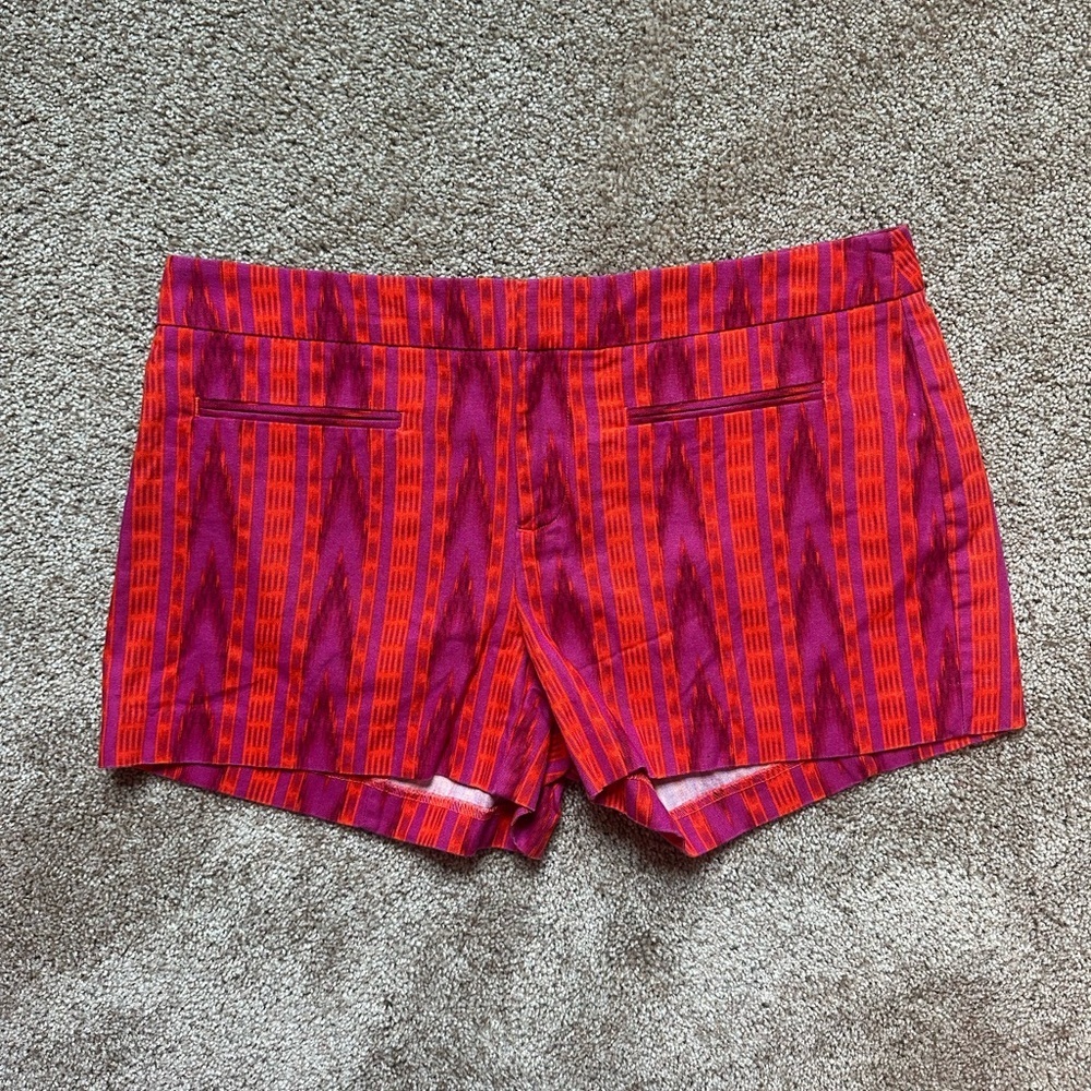 GAP Ikat Print Cotton Shorts Size 8 Pink Orange Boho Preppy Summer